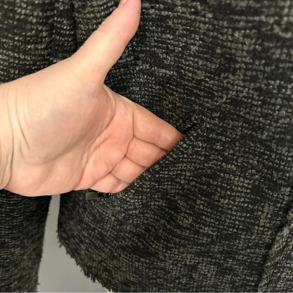 Banana Republic‎ Women’s  8 Wool Blend Full Zip Jacket Black Gray Fringe Lined - Picture 6 of 16